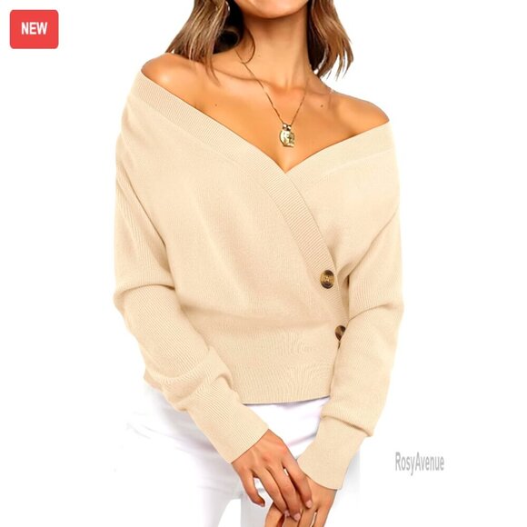 Sweaters - Soft V-Neck Pullover Sweater, Raglan Sleeves, Business Casual Knit Top